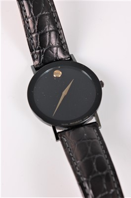 Lot 1328 - A lady's Movado quartz wristwatch, the round...