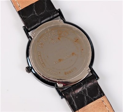 Lot 450 - A lady's Movado quartz wristwatch, the round...