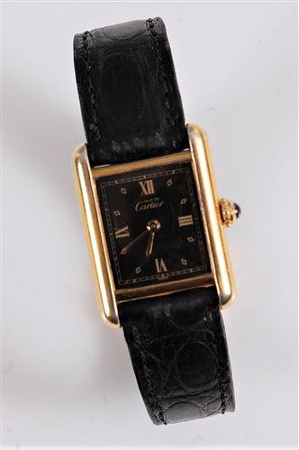 Lot 2605 - A lady's Must de Cartier quartz wristwatch,...