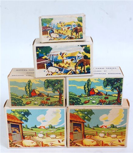 Lot 1288 - Six various boxed Britains picture pack farm...