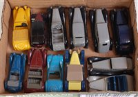 Lot 2040 - 12 various loose play worn Dinky toy saloons...