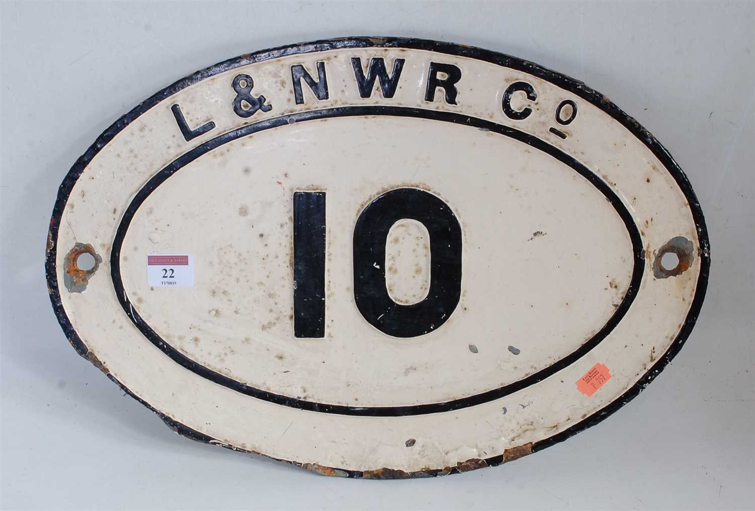 Lot 22 - LNER desk inkstand, approx 9"x12" oak polished...