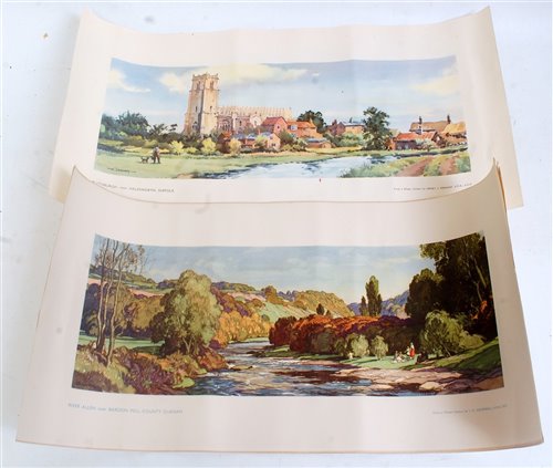 Lot 36 - Four unframed original carriage prints: 'River...