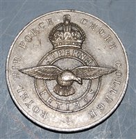 Lot 325 - A Royal Air Force Cadet College white metal...