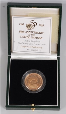 Lot 2043 - Great Britain, a cased gold proof two-pound...