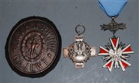 Lot 345 - A Polish felt backed badge, together with two...