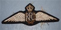 Lot 354 - A post-WWI Royal Flying Corps cloth wing badge