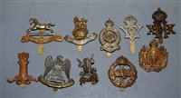 Lot 363 - A collection of ten assorted cap badges, to...