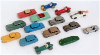 Lot 2058 - 15 various loose playworn Dinky Toy saloon and...