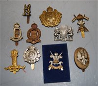 Lot 393 - A small collection of cap badges and insignia,...