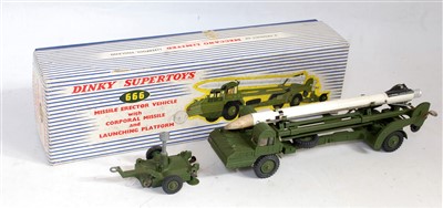 Lot 1905 - A Dinky Toys No. 666 missile erector vehicle...