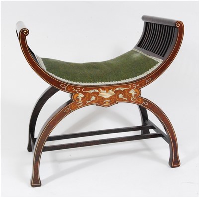 Lot 1584 - A Sheraton Revival mahogany and Arabesque...