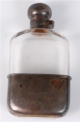 Lot 360 - A George V. silver hip flask