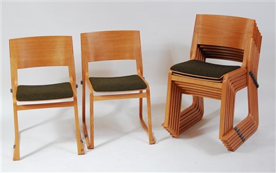 Lot 498 - Chorus Furniture - a set of eight Camira...