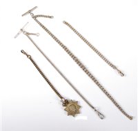 Lot 406 - Four watch chains: one with Queen Victoria...