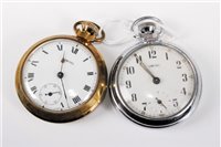 Lot 412 - Two open faced pocket watches, the first by...