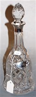 Lot 10 - A modern cut glass decanter and stopper,...