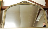 Lot 1023 - A Victorian style beechwood overmantel mirror,...