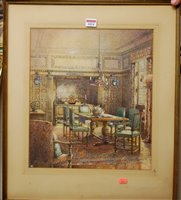 Lot 1024 - T. C. - Interior study of a Jacobean style...