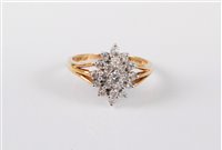 Lot 423 - A 9ct diamond cluster ring, estimated approx....