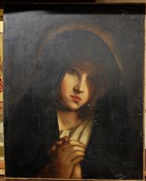 Lot 1040 - 19th century school - The Madonna, oil on...