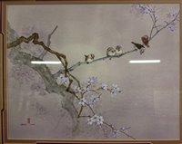 Lot 1043 - Spark Chan - Birds on a flowering branch,...