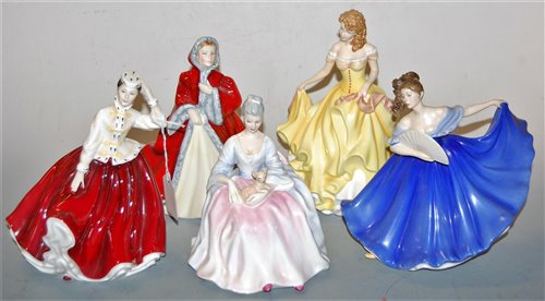 Lot 16 - A collection of five Royal Doulton figurines,...