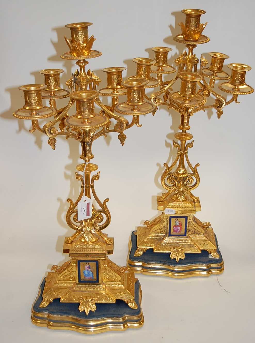 Lot 130 - A pair of large late 19th century gilt metal...