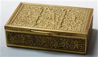 Lot 35 - An Eastern brass table cigarette box, of...