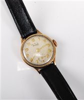 Lot 440 - A lady's 9ct gold cased manual wristwatch by...