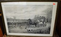 Lot 1088 - George Wright - monochrome hunting print, and...