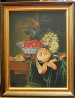 Lot 1097 - G.J. Onstein - still life with fruit on a...