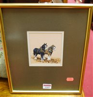 Lot 1103 - Brian C Day - The Team, watercolour with...