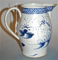 Lot 196 - An 18th century Delft jug, of slender baluster...
