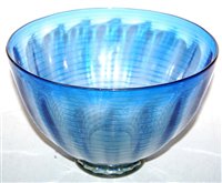 Lot 241 - A shaded and ribbed clear and blue glass...