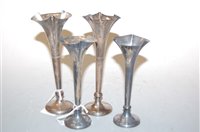 Lot 249 - A pair of silver specimen vases, h.17cm;...