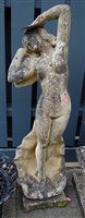 Lot 1166 - A reconstituted stone figure of a nude...