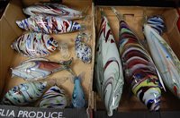 Lot 69 - A collection of 12 Murano glass fish in...