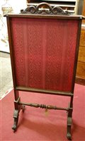 Lot 1183 - An early Victorian mahogany fire screen,...