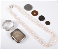 Lot 458 - A two strand cultured pearl necklace, the...