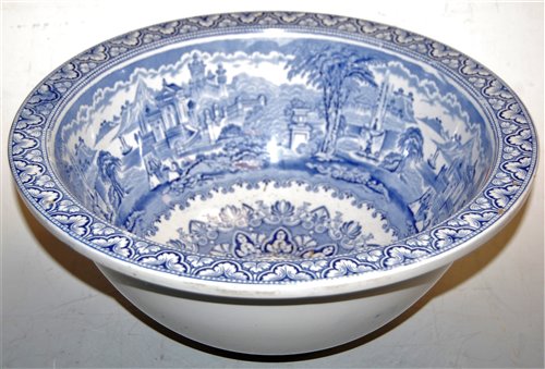 Lot 144 - A Victorian Twyford hand basin, blue and white...