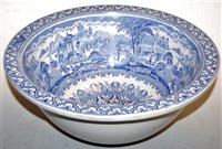 Lot 144 - A Victorian Twyford hand basin, blue and white...
