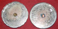 Lot 265 - A silver plated and galleried circular drinks...