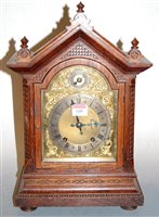 Lot 109 - A late 19th century Continental oak cased...