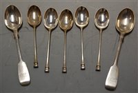 Lot 299 - Assorted silver flatware, to include five seal-...