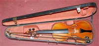 Lot 112 - An early 20th century Continental violin...