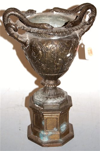 Lot 113 - A late 19th century bronze Warwick style vase...
