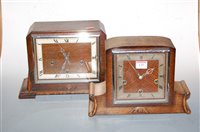Lot 125 - An Art Deco oak cased Enfield mantel clock...