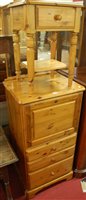 Lot 1249 - A modern pine round cornered side chest,...