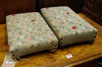 Lot 1253 - A pair of floral tapestry upholstered...